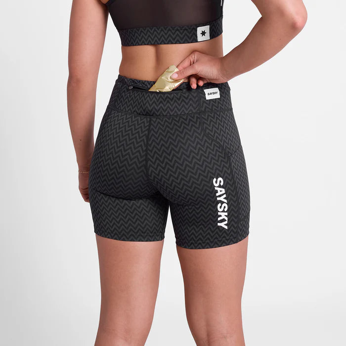 W Zig Zag Combat+ Short Tights 7" | Black