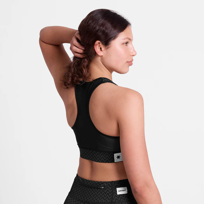 W Zig Zag Combat Sports Bra | Black