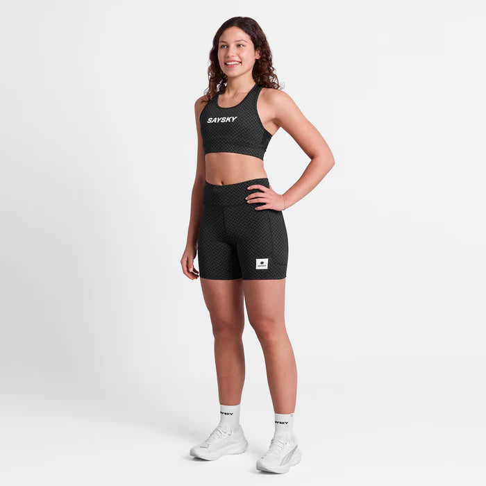 W Zig Zag Combat Sports Bra | Black