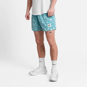 M Flower Pace Shorts 5'' | Light Blue Flower