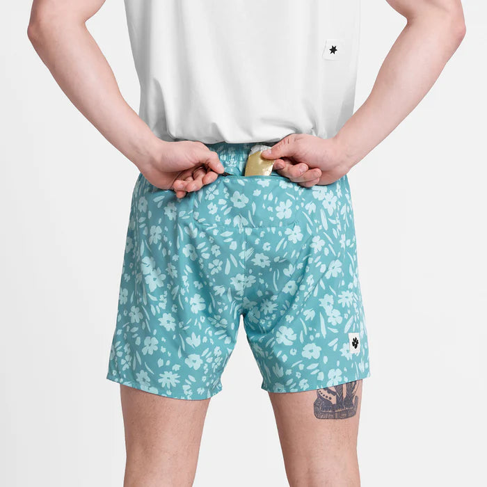 M Flower Pace Shorts 5'' | Light Blue Flower