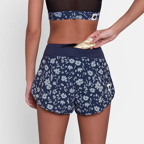 W Flower Pace Shorts 3" | Blue
