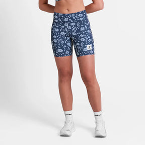 W Zig Zag Combat+ Short Tights 7" | Blue Flower
