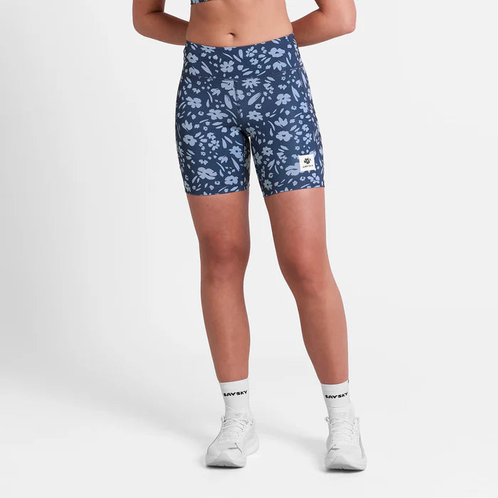 W Zig Zag Combat+ Short Tights 7" | Blue Flower