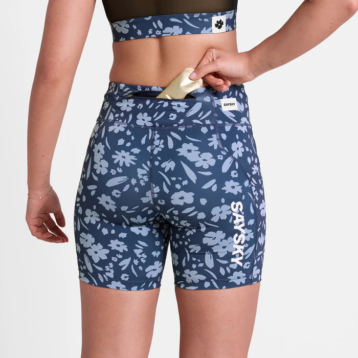 W Zig Zag Combat+ Short Tights 7" | Blue Flower