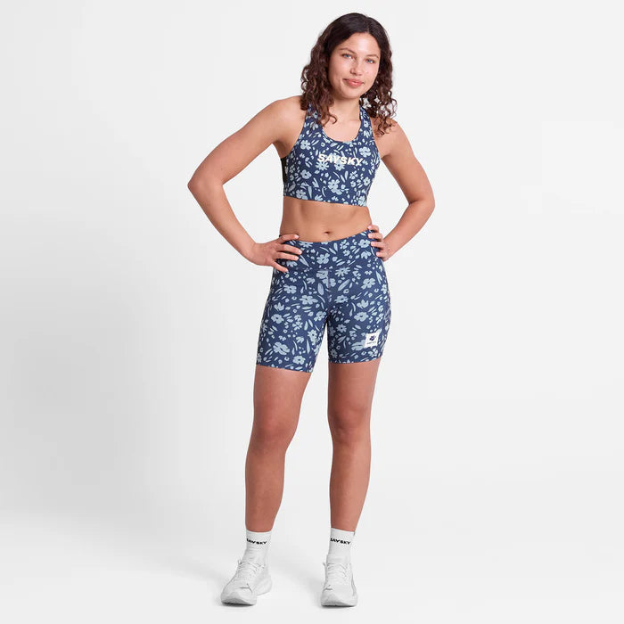 W Zig Zag Combat+ Short Tights 7" | Blue Flower