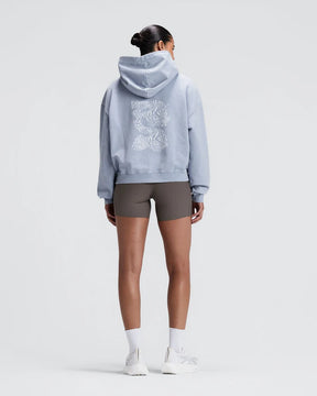 Chroma Wash Cropped Hoodie | Steel Horizon