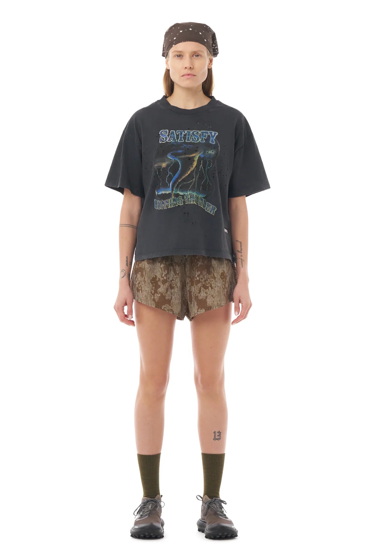 W MothTech T-Shirt | Aged Black 00A20