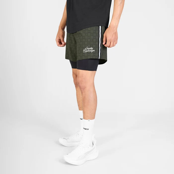 M Couture Pace 2 in 1 Shorts 5" | Green