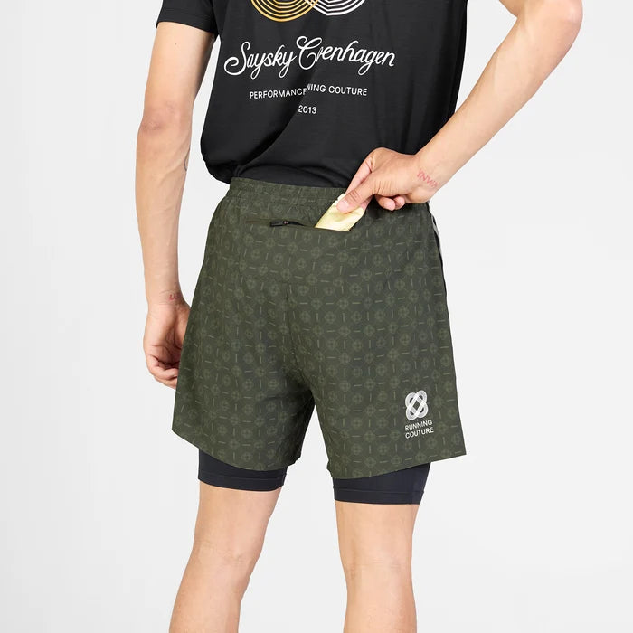 M Couture Pace 2 in 1 Shorts 5" | Green
