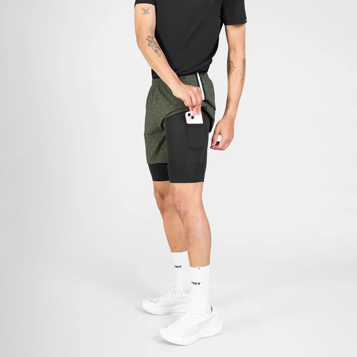 M Couture Pace 2 in 1 Shorts 5" | Green