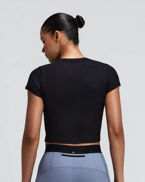 W Vituccia Cropped Performance Tee | Black