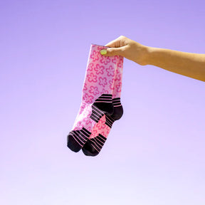 Active Crew Socks | Pink Flower Power