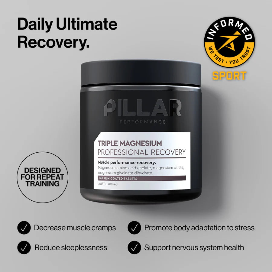 Triple Magnesium Professional Recovery Tablet 120 Tabs Jar | Unflavoured