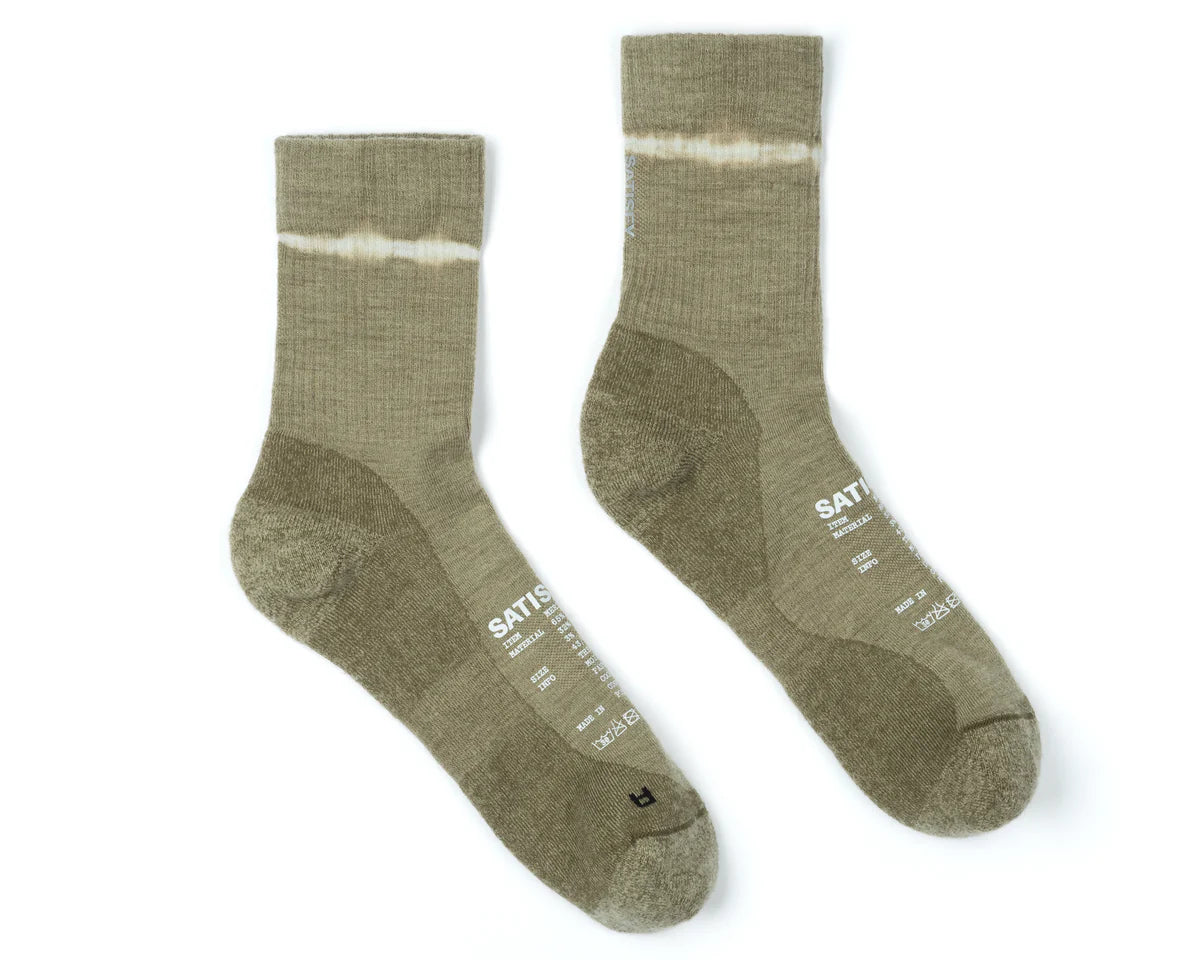 Merino Nylon Tube Socks | Tie Dye Covert Green