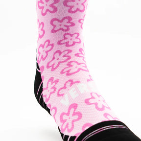 Active Crew Socks | Pink Flower Power