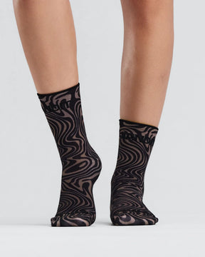 Lite Run Ribbed Quarter Sock (2 packs) | Melted Marble - Cocoa/Black