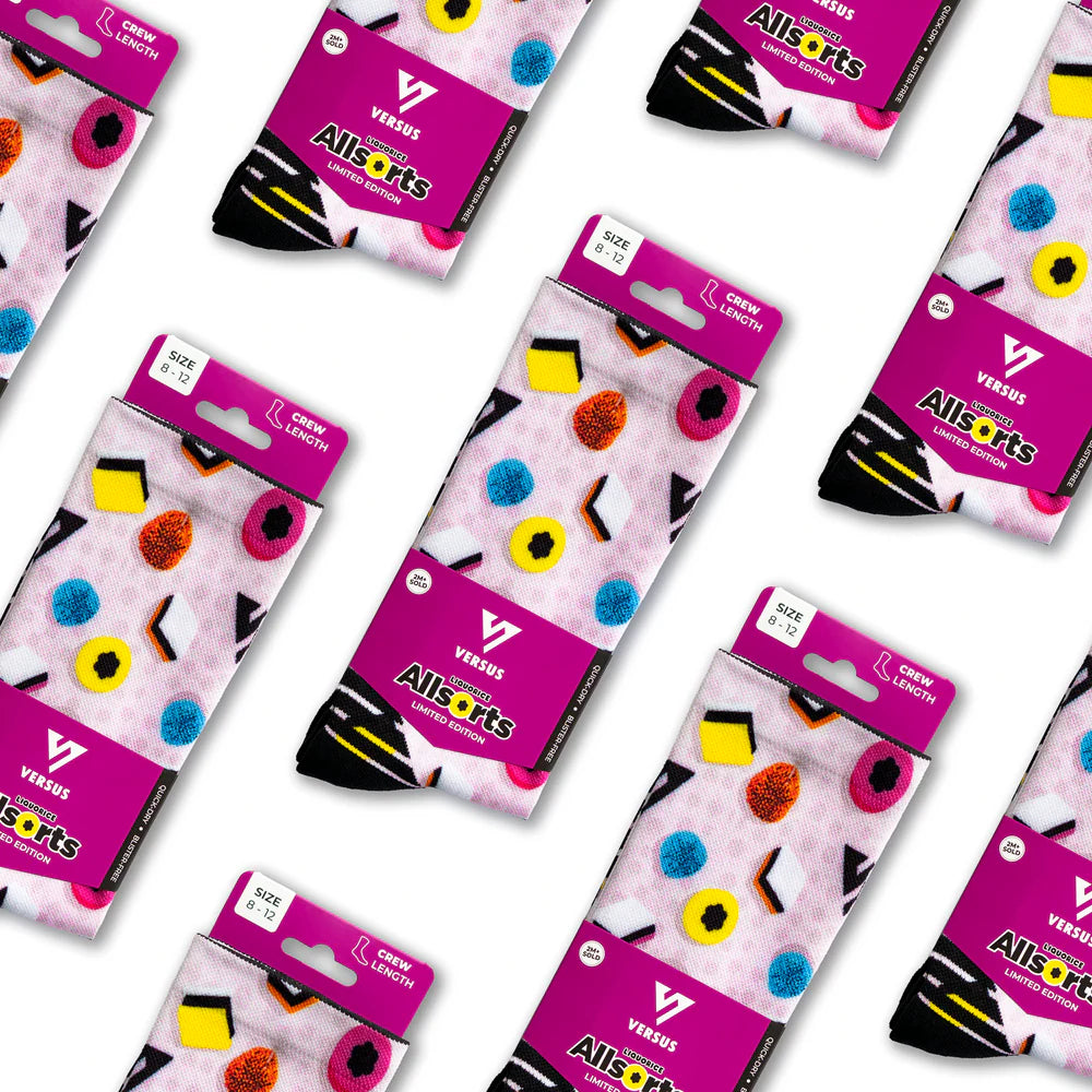 Active Crew Socks | Allsorts Liquorice 2.0
