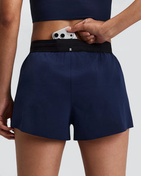 W RipSpeed 3" Split Shorts | NY Navy