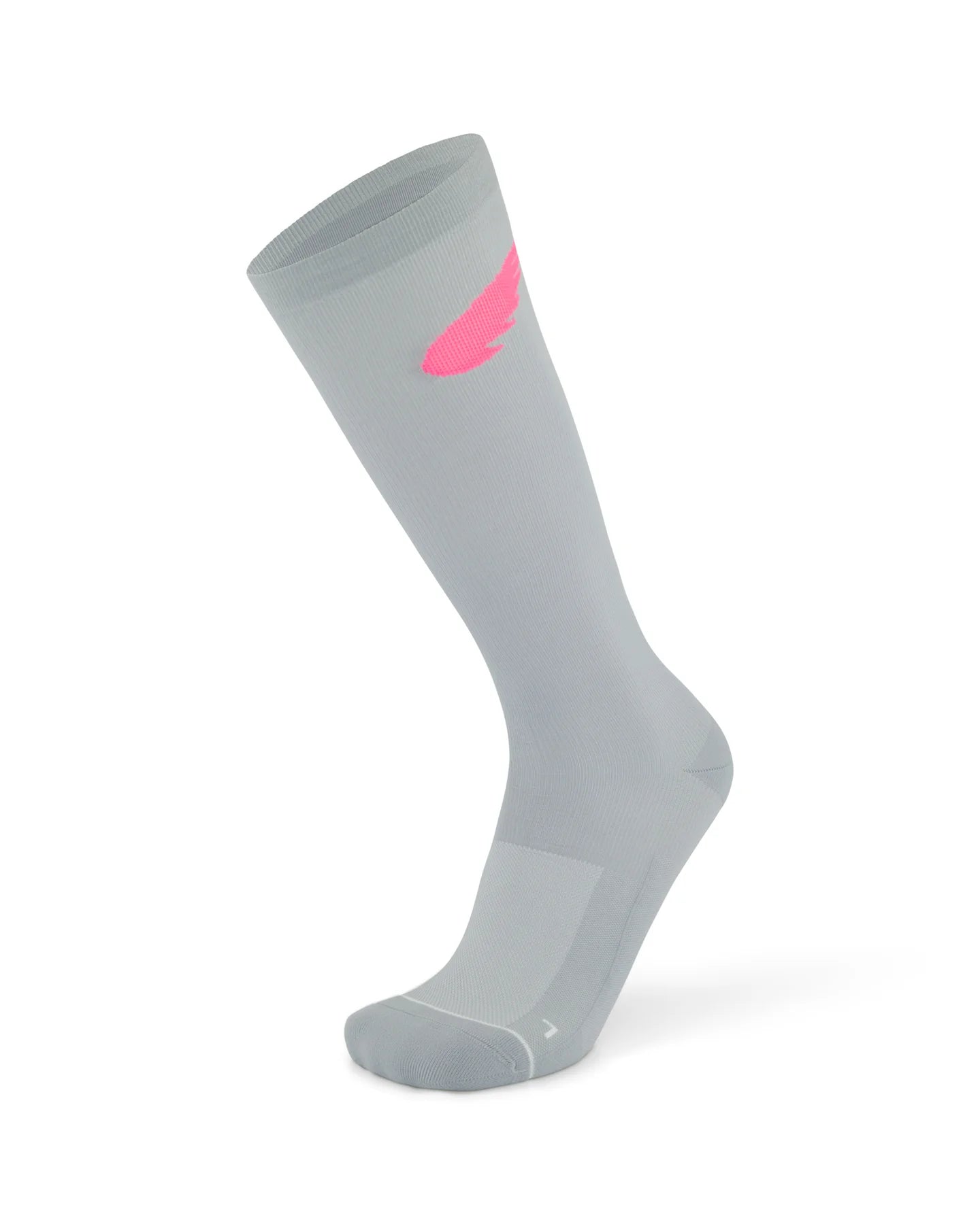 Compression Race Socks | Light Grey/Hot Pink