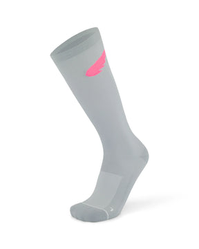 Compression Race Socks | Light Grey/Hot Pink