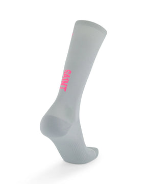 Compression Race Socks | Light Grey/Hot Pink