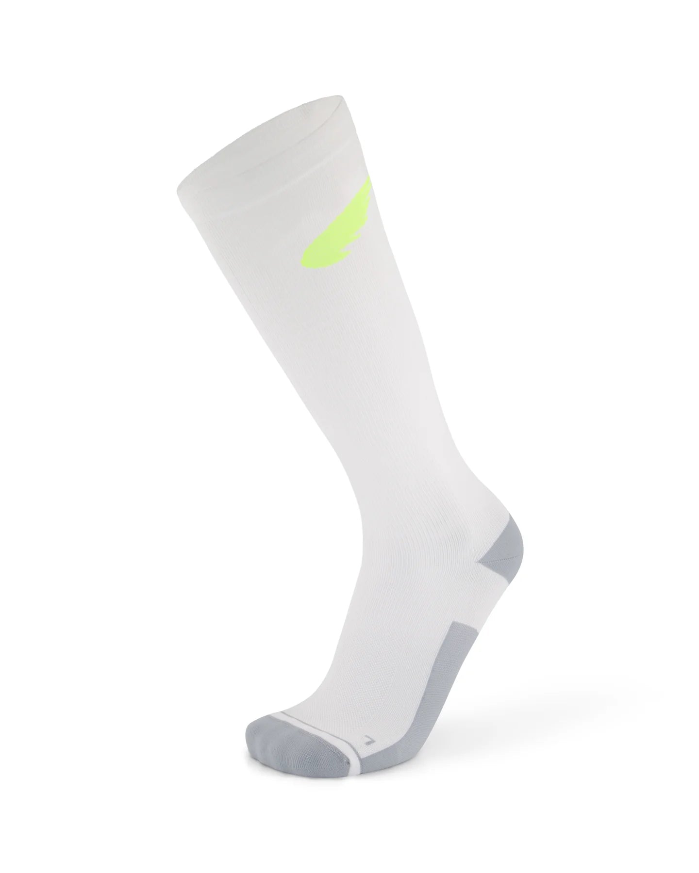 Compression Race Socks | Light White/Fluro Yellow