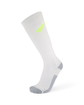 Compression Race Socks | Light White/Fluro Yellow