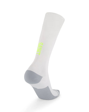 Compression Race Socks | Light White/Fluro Yellow