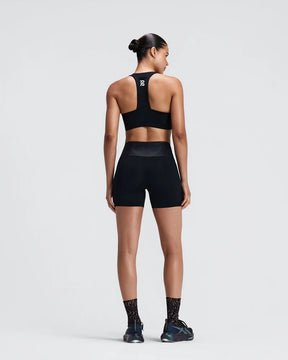 W Stamina-V GeoMesh V-Neck Run Bra | Black