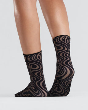 Lite Run Ribbed Quarter Sock (2 packs) | Melted Marble - Cocoa/Black