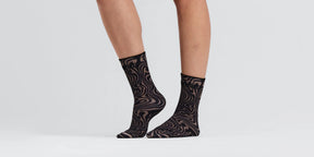 Lite Run Ribbed Quarter Sock (2 packs) | Melted Marble - Cocoa/Black