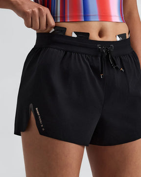 W RipSpeed 3" Split Shorts | Black