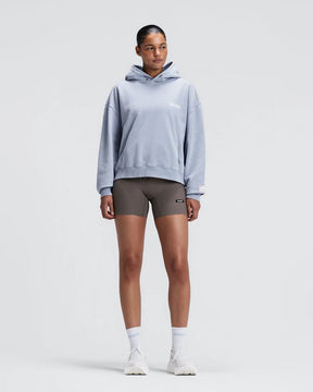 Chroma Wash Cropped Hoodie | Steel Horizon