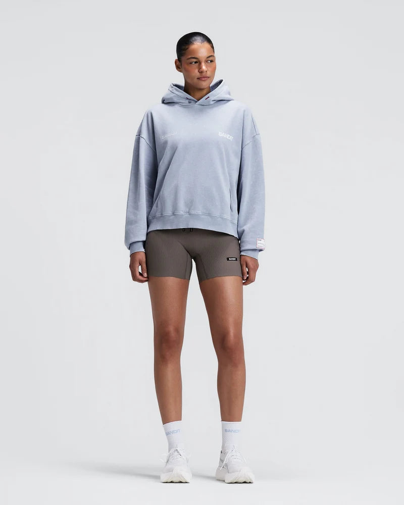 Chroma Wash Cropped Hoodie | Steel Horizon