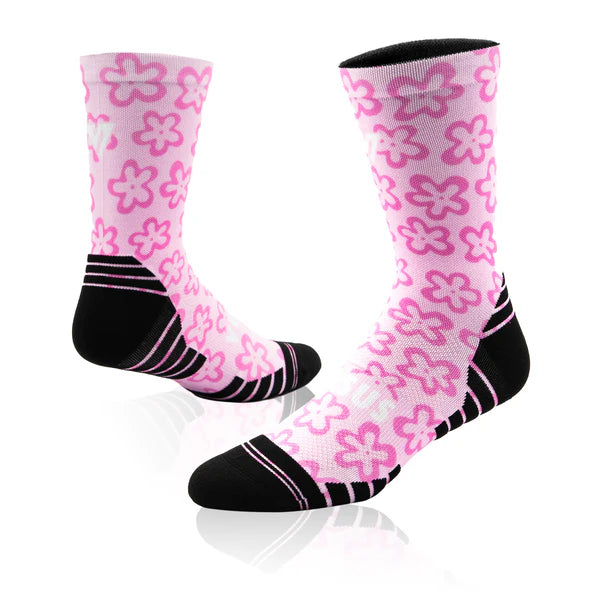 Active Crew Socks | Pink Flower Power