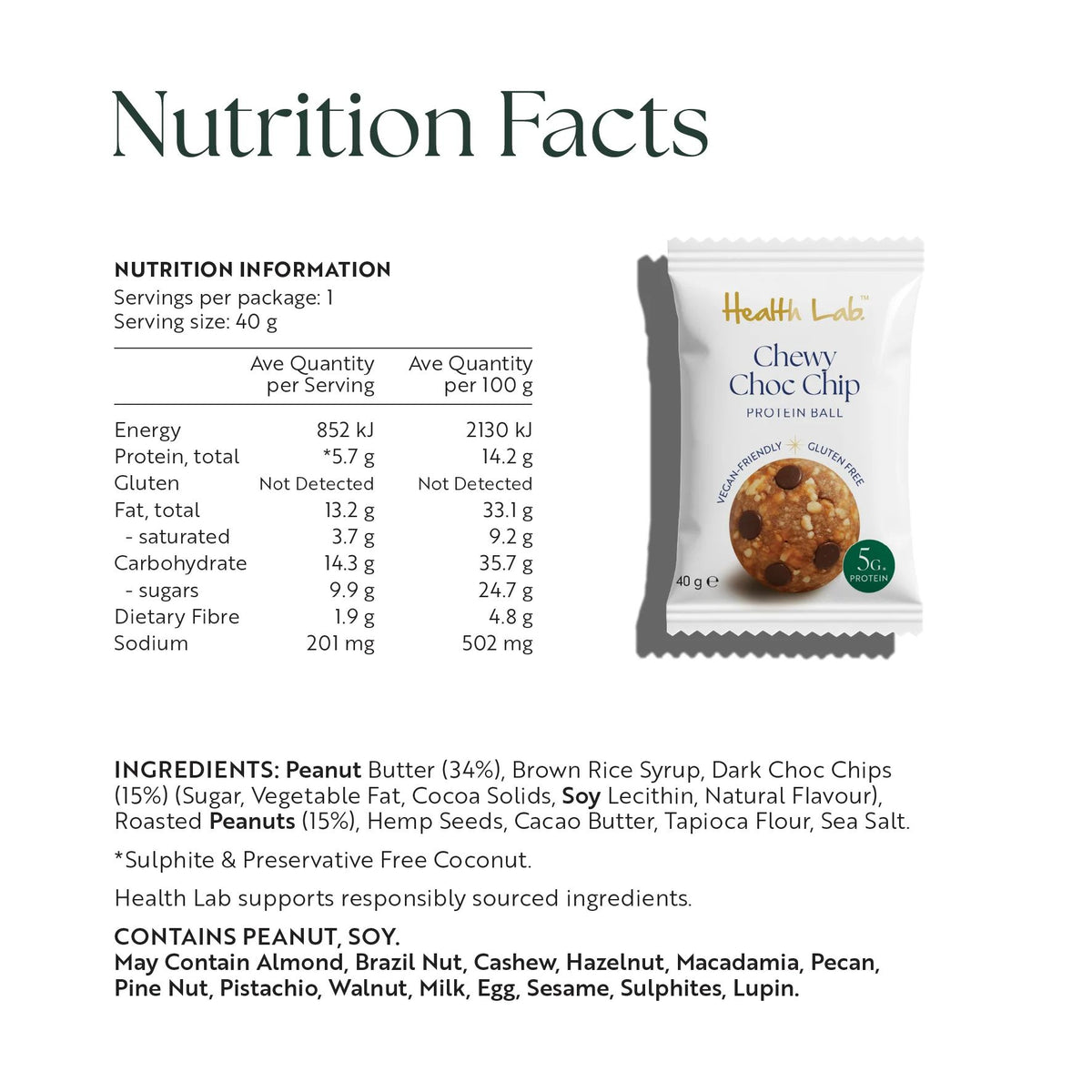 Protein Ball | Chewy Choc Chip Peanut Butter