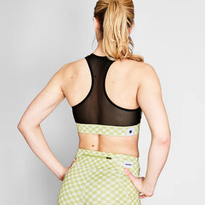 W Checker Combat Sports Bra | Green