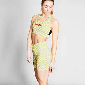 W Checker Combat Sports Bra | Green
