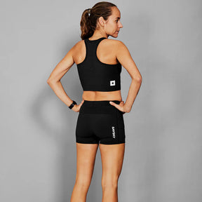 Women Flow Race Crop Top | Black