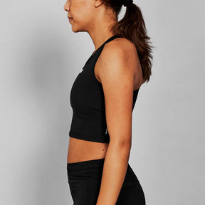Women Flow Race Crop Top | Black