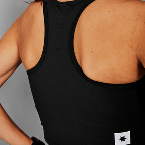 Women Flow Race Crop Top | Black