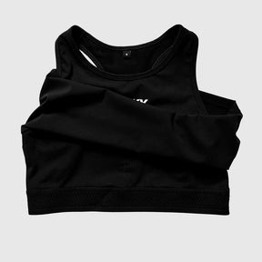 Women Flow Race Crop Top | Black