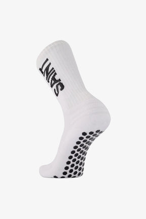 Cotton/Nylon Grip Socks | White