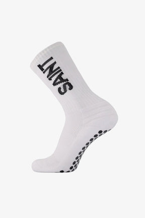 Cotton/Nylon Grip Socks | White