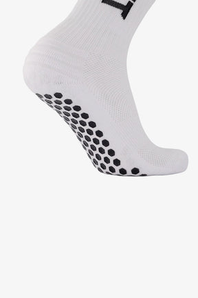Cotton/Nylon Grip Socks | White