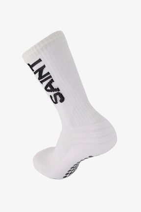 Cotton/Nylon Grip Socks | White