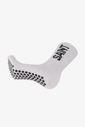 Cotton/Nylon Grip Socks | White