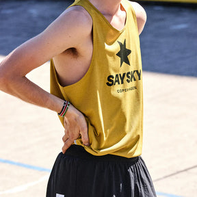 Logo Combat Singlet | Yellow Melange
