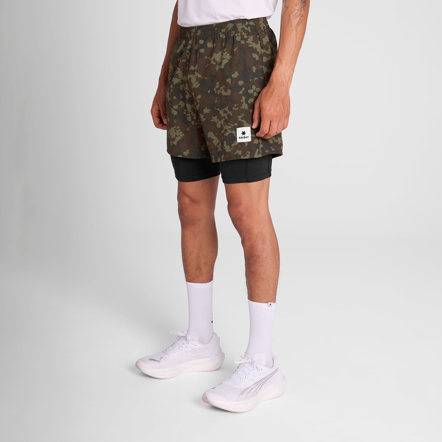 M Camo Pace 2 in 1 Shorts 5'' | Brown